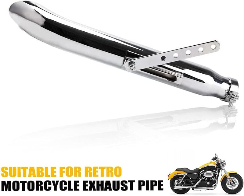 Tesmirror Universal Motorcycle Stainless Steel Slash Cut Exhaust Tip Exhaust Pipe Muffler for Chopper Cafe Racer Silencer (one piece) - Image 5